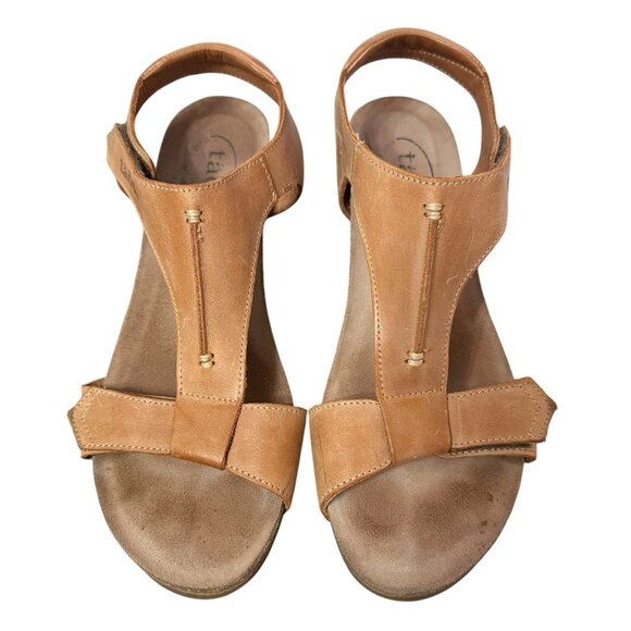 Taos Sheila Tan Open Toe Hook & Loop Strap Sandal Size EU39 US 8-8.5 - Picture 10 of 11